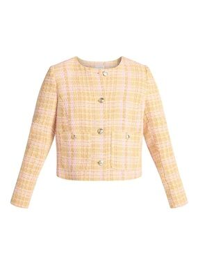 Time and Tru Women's Tweed Ladylike Blazer Jacket